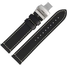 빅토리녹스 정품 003279.1 Watch Strap 22 mm Leather Black Smooth Strap.