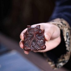명상두꺼비 다도 차꾸미기 행운부적 풍수소품, 1개