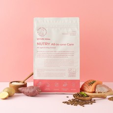  퓨어메라 강아지 전견종 전연령 연어 닭고기 생육 가수분해 눈물 피부 알러지 기호성 좋은 뉴트리 올인원 사료 1.5kg 