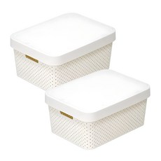 SENSE 2030 附蓋收納籃 M號, Ivory, 2個