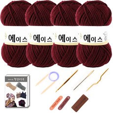 마마니트 울에이스 뜨개질 DIY 패키지, 1세트, 497 와인