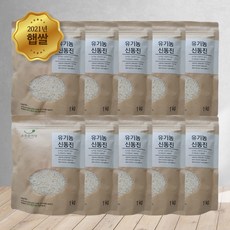 [초록숟가락]유기농쌀 1kgX10EA 2021년 단일품종 신동진 국내산, 1포, 유기농쌀 1kgx10