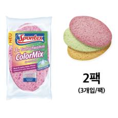 스폰텍스 Spontex ColorMix cloth sponge (3개입/팩), 단일, 2세트