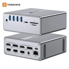 멀티포트USB허브 C타입USB허브 USB분배기 USB C 도킹 스테이션 듀얼 모니터 4K 60Hz 허브 M1M2 pro air Thunderbolt 3 4, 1개