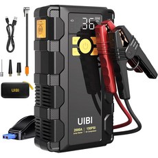 에어 컴프레서가 장착된 UIBI X5 차량 점프 스타터 150PSI 타이어 인플레이터 휴대용 배터리 점퍼 8 0L 가솔린 또는 6 디젤 차량용 박스, orange, 1개