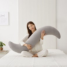 집앤콕 바디필로우 롱쿠션 순면 안고자는 긴베개 커버, 커버+솜포함, 그레이 커버+솜포함, 그레이