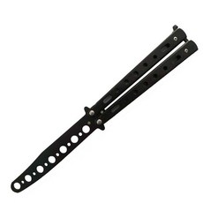 6 구멍 나비 칼 강철 훈련 Bladeless 속 접히는 손 공구 빗, 검은 칼, 1개