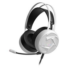 앱코 가상 7.1 ENC 서라운드 컴퓨터 게이밍 헤드셋, WHITE, ABKO N300