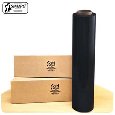 일신 검정 포장용 랩 흑랩 차광랩 1롤 1박스 18mic 500mm 320M 스트레치필름 블랙, 1롤(18mic x 500mm x 320M) 블랙, 1개