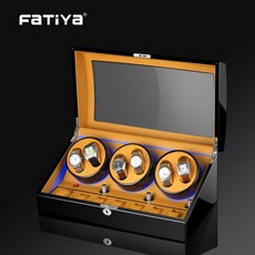 정리함 시계기 일렉트로닉시계 자동 체인 케이스핸드식 시계케이스 테엽을감는 수납, T01-피아노 블랙+브라운(6+7)오픈형 셀프멈춤 LE, 1개