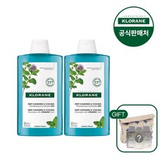 클로란 [클로란공식][SSG단독]아쿠아민트 딥클렌징쿨링샴푸 400ml x 2개/파우치+샴푸 100ml