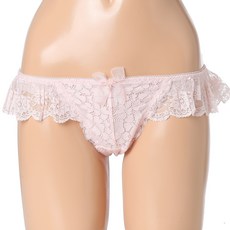 [에블린] 로즈폼폼 핑크크림 레이스 티팬티 EBWE81221R