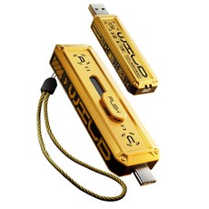 MOVESPEED WD10 1090MB/s USB 3.2 Gen2 C타입 플래시 드라이브 듀얼 인터페이스 외장SSD 금속 재질, 노란색, 2TB