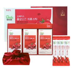 정관장 굿베이스 6년근 홍삼정 석류스틱 30포 (홍삼농축액+석류즙함량) 300ml+쇼핑백 여행 골프 추석 설 명절 선물세트(보자기포함) 1개, 1세트