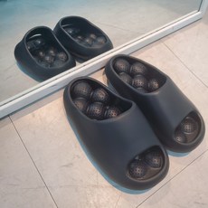 층간소음 실내화 지압슬리퍼 쿠션 사무실 거실 화장실, 블랙, 1개