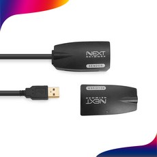 넥스트유 NEXT-USB60 RJ-45 연장 USB 1.1 Cat.5e/6 UTP 케이블 리피터 최대 60M 거리 연장기, 1개