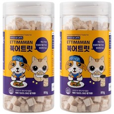 에띠마망 반려동물 동결건조 트릿 간식, 북어트릿, 80g, 2개