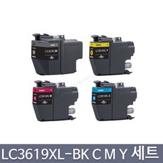 브라더 MFC-J3530DW MFC-3930DW LC3619XL 정품잉크, 1개, 4색세트