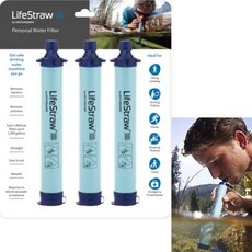 LifeStraw Personal Water Filter 라이프스트로우 개인 워터필터 휴대용 정수기 필터 3개 세트