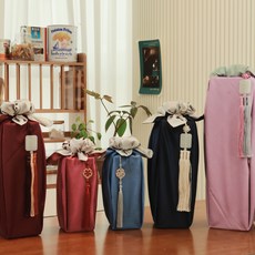 인삼꽃주 포장 보자기 인삼주 전통주 인삼 담금주 만들기 키트 상견례선물, 1개, 고급 그린/퍼플