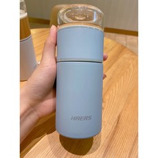 차 전용 텀블러 보온병 티보틀 내열유리 찻잎, 라이트 블루, 1개