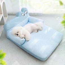 HA.M 사계절 고양이 애견 등받이 매트 멍멍이 아이스 쿨매트 강아지 방석, 블루, 1개 강아지 용품