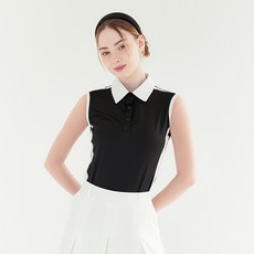 [MM스포츠]여성 여름 배색 카라 나시 골프 민소매 티셔츠 빅사이즈