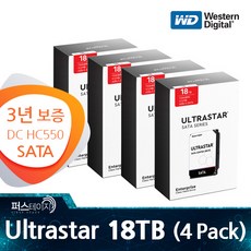 WD 울트라스타 18TB DC HC550 WUH721818ALE6L4 (4 Pack) 3년 보증 - wuh721818ale6l4