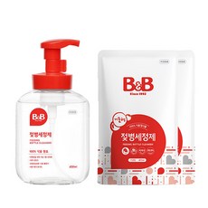 비앤비 젖병세정제 거품 용기 450ml + 리필 400ml, 1개, 용기 1 + 리필 2