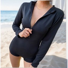 블루밍가든 집업 긴팔 래쉬가드 잠수복 긴소매 수영복 여성용 서핑 스노클링 슈트