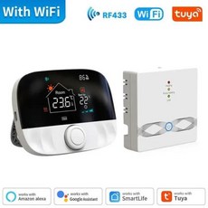 TNCE 투야 와이파이 무선 온도조절기 물 가스 보일러 가정 방 RF433 스마트 프로그래밍 가능 온도 컨트롤러, WIFI RF433 White, TNCE Thermostat, 1개, 1) WIFI 433 White