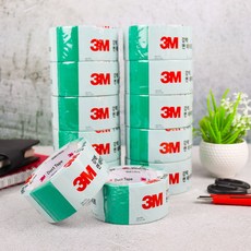 3M 강력 면 테이프 (녹색) 청테이프 x 12개 업소용 포장 박스, 단품, 상세 설명 참조