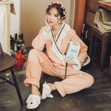 임산부잠옷 산후조리복 가을겨울 겹겹 공기 잠옷 임신기 봄가을 산모 입원 두꺼운 수유복