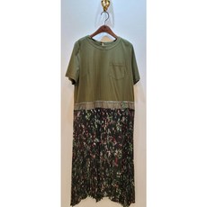 2001비꼴리끄 "비꼴리끄 원피스" 코튼배색 쉬폰 아코디언주름 원피스 B212WO2200420