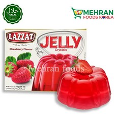 LAZZAT Halal Jelly Strawberry Flavor 75g 딸기 젤리 분말, 1개