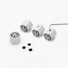 휠캡 허브스페이스 VW 폭스바겐 골프 폴로 파사트 투란용 금속 휠 타이어 밸브 캡 자동차 액세서리 4 개, silver
