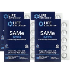 라이프익스텐션 SAMe S-Adenosyl-Methionine 200 mg SAM-e 30정 (4개), 4개
