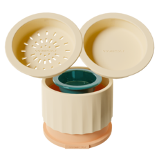  킁킁식기로 오늘부터 편식 끝! 높이조절 강아지 고양이 반려동물 애견 밥그릇 실리콘 친환경 식기 물그릇 수반 대형 사료그릇, 킁킁식기 with 필터보울+솔리드보울 