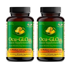 Ocu-Glo 오큐글로 파우더 블랜드 강아지 반려동물 눈영양제 중 대형견용 90정, 2개