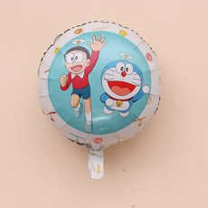 [해외배송] 도라에몽 생일 파티 장식 풍선 기계 고양이 팅커벨 어린이 파티 용품 장면 배치, 단일옵션, 17인치 원비행은 큰 곰을 쏘는다