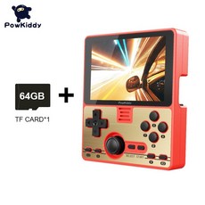 휴대용게임기 POWKIDDY RGB20 3.5 IPS Full-Fit Screen Built-in Wifi Module Multiplayer Online Game RK3326 Open Source Handheld Game Console, RED 128GB 350853 OneSize