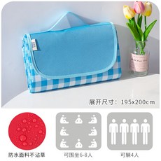 Jun.19 161번 봄나들이 피크닉 매트 인스 풍조방지 매트 두꺼운 방수 피크닉 포크닉 매트 매트 용품 소품Z, 일본 계 블 루 화이트 195 x 200 cm