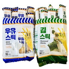 고소한 막대과자 우유스틱 김스틱 맛, 512g - 밀크스틱