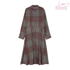 수스 수스 체크 단추 롱원피스 WNC