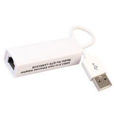 FWT USB2.0 to고속 이더넷 10/100 RJ45랜카드 어댑터 동글, 하얀