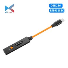 헤드폰앰프 XDuoo LINK DSD256 디지털 휴대용 DAC Type-C 휴대 전화 USB 디코딩 케이블 Amp 지원 32Bit/384khz, 1.Type-C