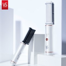 바디영 소형건전지 비달사순 스트레이트 브러쉬 휴대식 신기 쉽지 않다 부상 머리집게 판 롤 투웨이 여성 미혹, 화이트