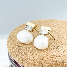 납작담수진주귀걸이