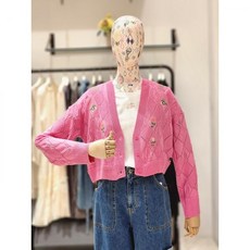 써스데이아일랜드 플로럴 아가일 V넥 가디건 T234ACD242
