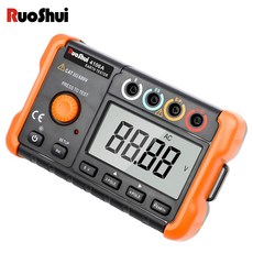 절연저항테스트기 누전테스트 RuoShui 디지털 절연 지구 테스터 접지 저항 저전압 LCD 3 4 극 True RMS, 1.4016A